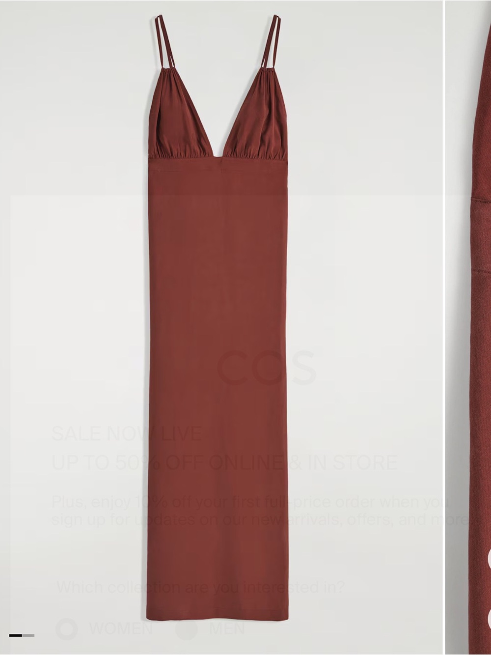 COS Gathered V-Neck Maxi Dress